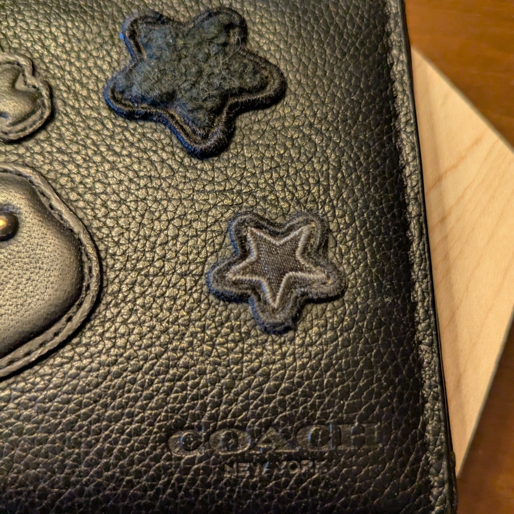 Coach Black Leather Varsity Patches Wallet - Picture 5 of 13